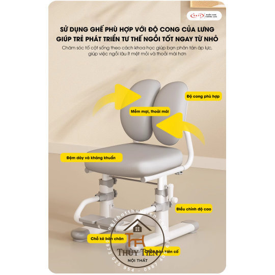 Bộ Bàn Ghế Học Sinh Thiết Kế Công Thái Học Chống Gù Chống Cận