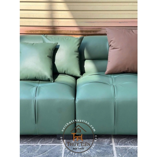 Sofa xanh lá lên form nhìn sang mà vẫn nổi bật 🌿 Xưởng nhận làm theo kích thước, màu và mẫu riêng nha.