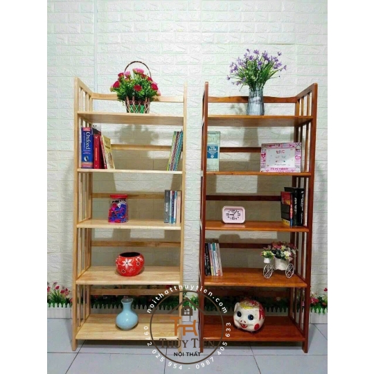 Kệ sách- Kệ trưng bày gỗ cao su hàng loại 1 bền, dày đẹp chắc chắn giá tại xưởng