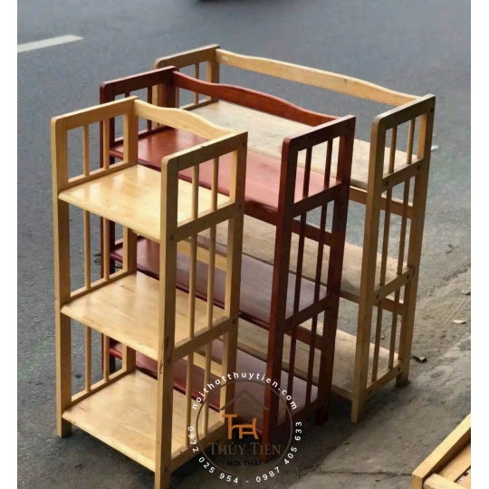 Kệ sách- Kệ trưng bày gỗ cao su hàng loại 1 bền, dày đẹp chắc chắn giá tại xưởng