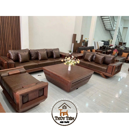 Sofa gỗ sồi hàng dày siu VIP ✅Nhận đặt làm theo yêu cầu