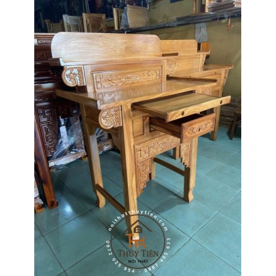 Bàn thờ gia tiên 2 tầng gỗ gõ đỏ