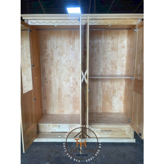 Tủ quần áo gỗ thông- TQAGT 006
