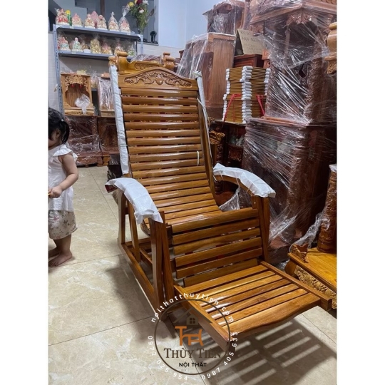 Ghế dây ghế lười ghế thư giãn gỗ căm xe loại 3 dây