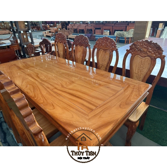 Bộ bàn ăn gỗ căm xe- BBAGCXE 002