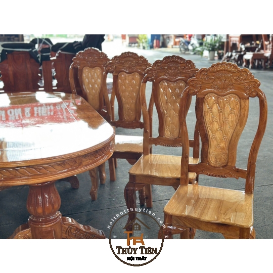 Bộ bàn ăn gỗ căm xe- BBAGCXE 002