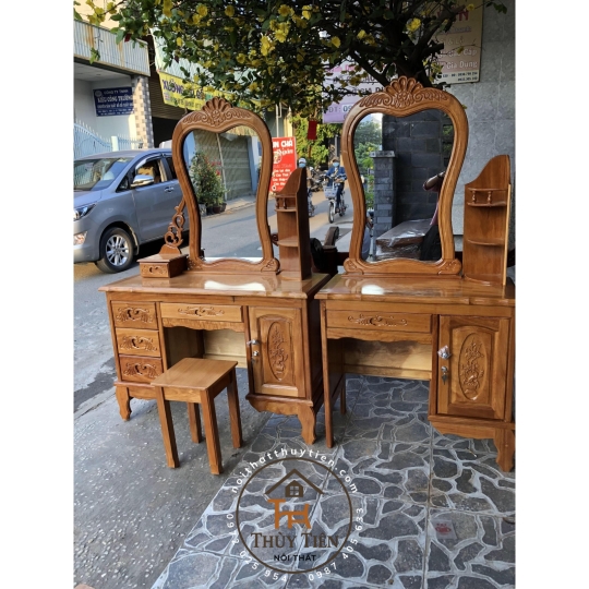 Bàn Trang điểm Gỗ Căm xe- BTDGCX 022