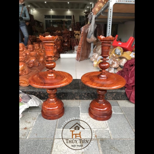 chân đèn gỗ Hương