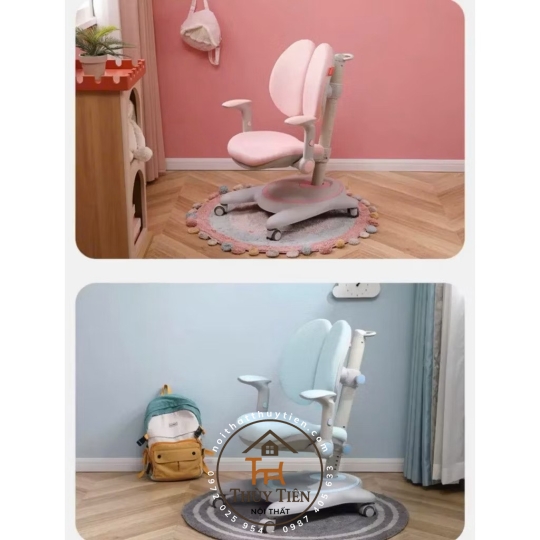 Ghế ngồi học sinh G06 [TẶNG KÈM BỘ VỎ BỌC ĐỆM CHO BÉ] chống gù lưng có tay vịn di động