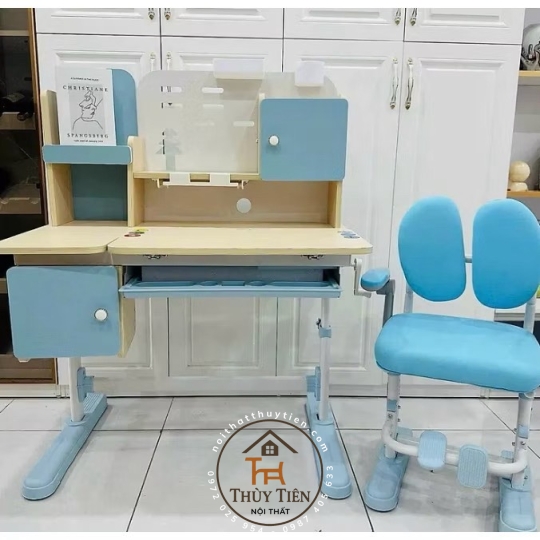 Bàn học sinh thông minh đa năng, nâng hạ tay quay, điều chỉnh góc nghiêng, chống lóa G25 ngang 95cm