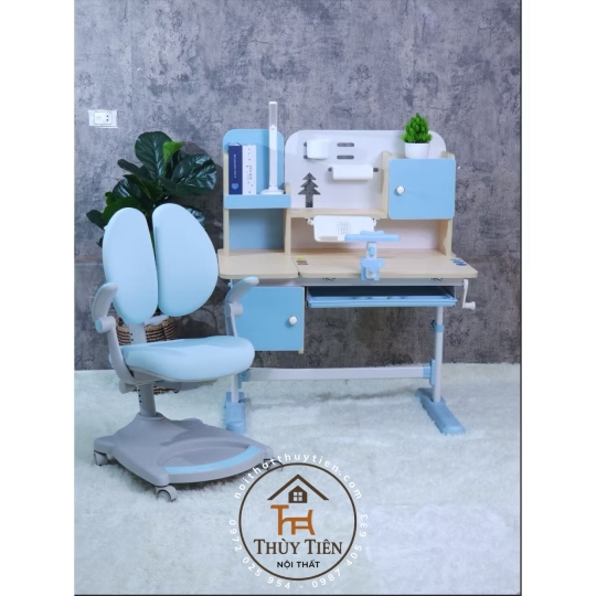 Bàn học sinh thông minh đa năng, nâng hạ tay quay, điều chỉnh góc nghiêng, chống lóa G25 ngang 95cm