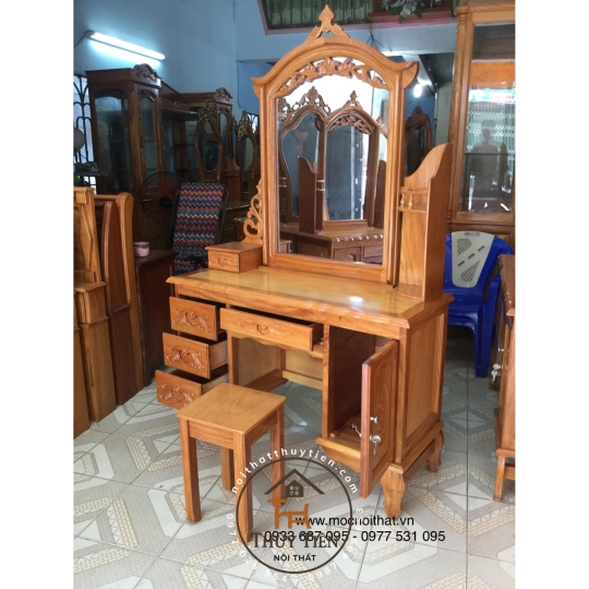 Bàn Trang điểm Gỗ Căm xe - BTDGCX 014