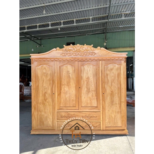 Tủ quần áo gõ đỏ hoàng gia