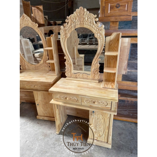 Bàn trang điểm gỗ thông nhiều mẫu
