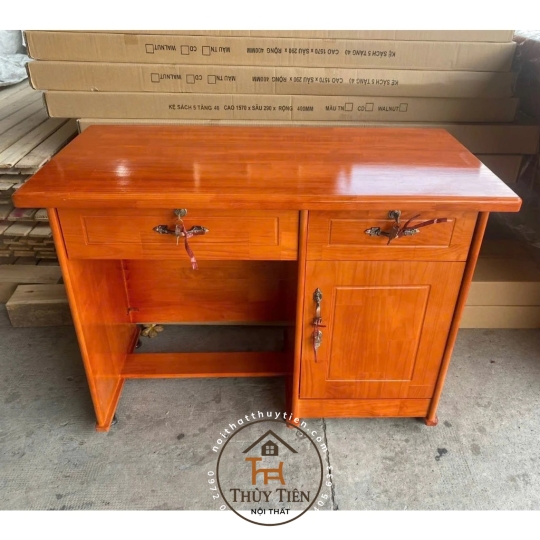 Bàn làm việc gỗ thông 1m, 1m2, 1m4