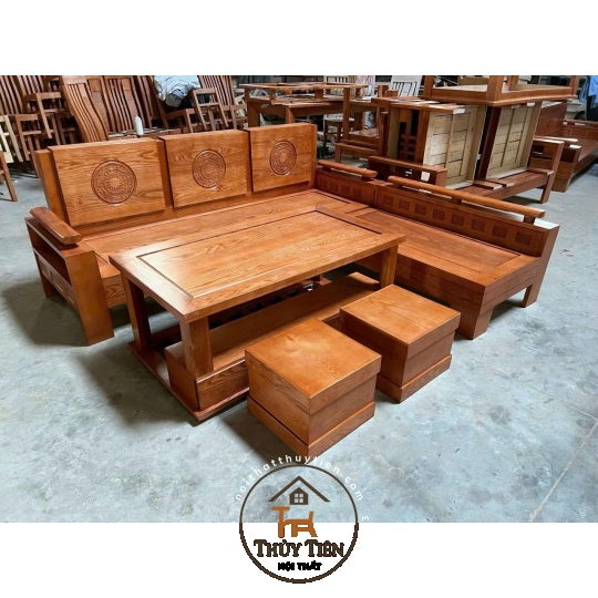 Bàn ghế sofa gỗ sồi - BGDFGS 023