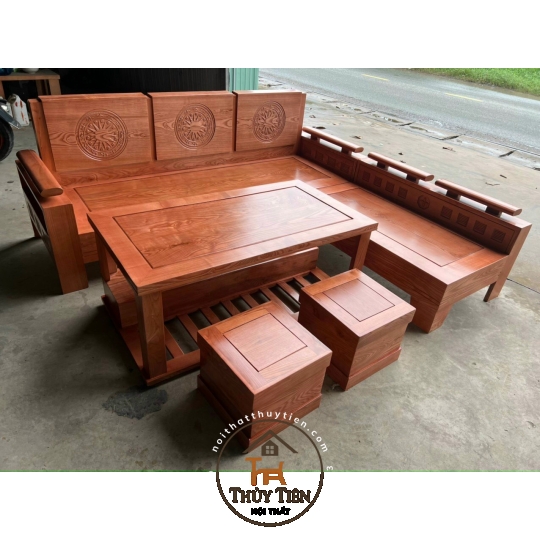 Bàn ghế sofa gỗ sồi - BGDFGS 023