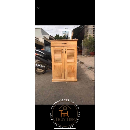 Tủ giày dép gỗ cao su ngang 80cm, 1m, 1m2
