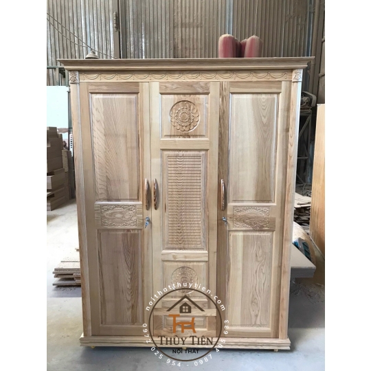 Tủ Quần Áo Gỗ sồi tự nhiên đủ kích thước - TQAGS 004