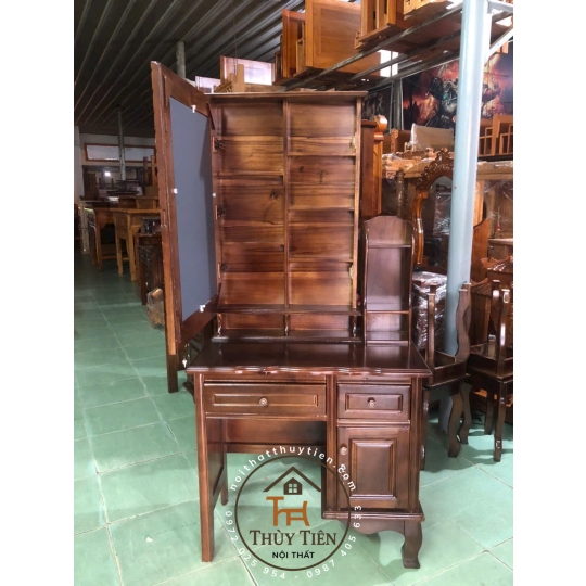 Bàn Trang Điểm Gỗ Tràm Kiểu Gương Hộp- BTDGT 004