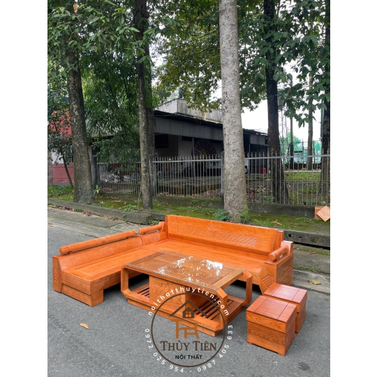 Salon gỗ sồi góc kim cương hàng đẹp dày dặn