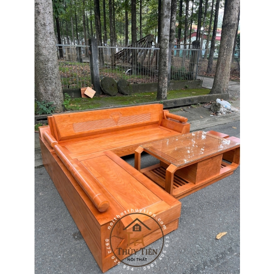 Salon gỗ sồi góc kim cương hàng đẹp dày dặn