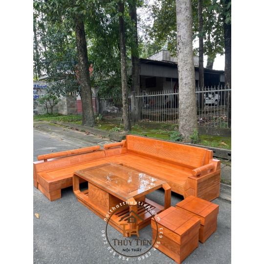 Salon gỗ sồi góc kim cương hàng đẹp dày dặn