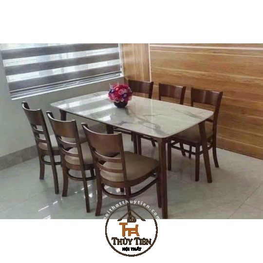 Bộ Bàn Ăn Mặt Giả Vân Đá 4 Ghế 6 Ghế Cabin - BBAGVD 023