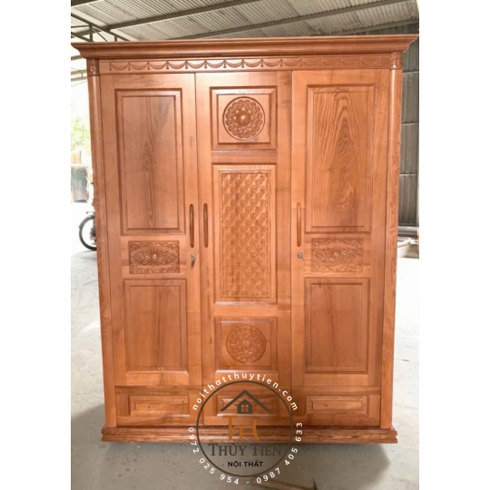 Tủ quần áo gỗ sồi màu đủ kích thước- TQAGSM 001