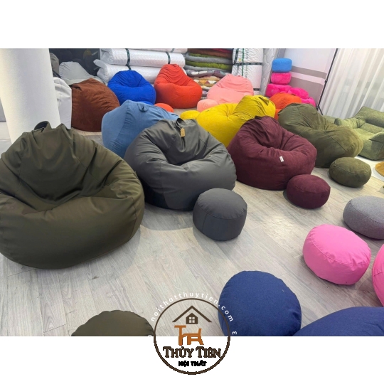Ghế lười hạt xốp vỏ ghế chất liệu vải kate chống thấm cao cấp size lớn nhiều màu sắc