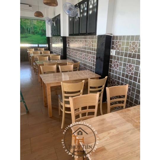 Bộ bàn ăn cabin gỗ cao su 4 ghế 6 ghế giá rẻ