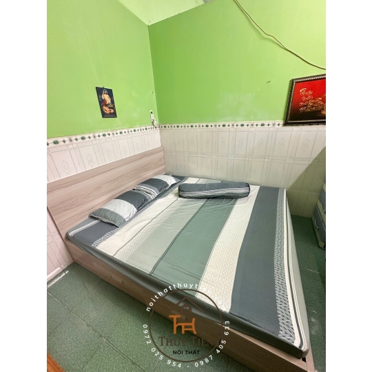 Giường ngủ mdf lõi xanh chống ẩm có hộc kéo