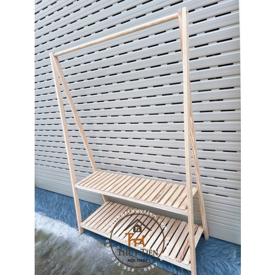 Kệ treo quần áo chữ a gỗ thông