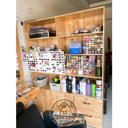 Tủ trưng bày gỗ cao su