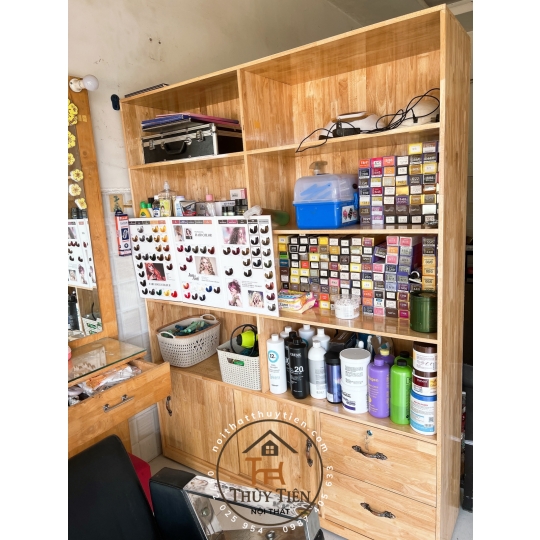 Tủ trưng bày gỗ cao su