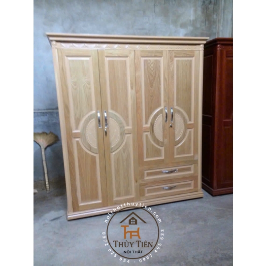 Tủ quần áo gỗ sồi phủ nhiều kích thước 