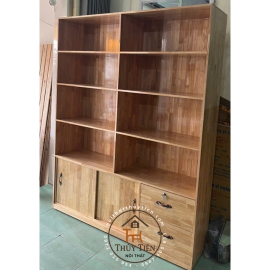 Tủ trưng bày gỗ cao su
