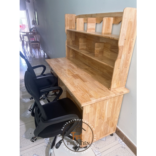 Bàn học sinh gỗ cao su đôi 1m4