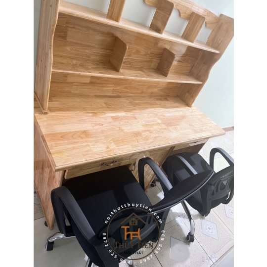 Bàn học sinh gỗ cao su đôi 1m4