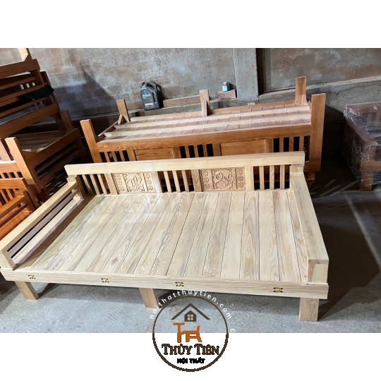 Ghế gấp thành giường- Giường gấp đa năng thông minh- Trường Kỷ gỗ sồi