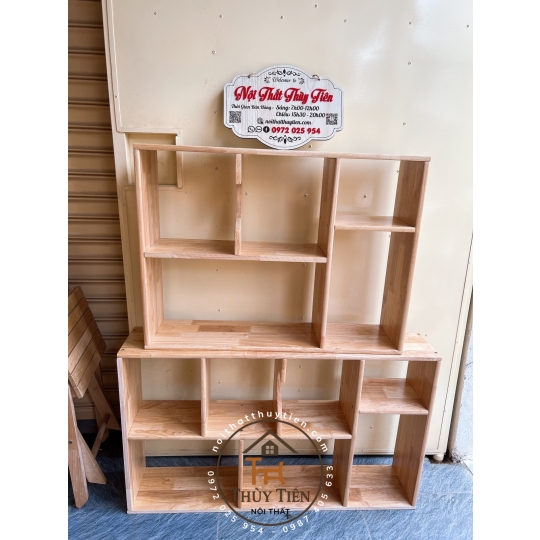 Kệ Sách Treo Tường Gỗ Tự Nhiên Siêu Bền,Decor Phòng Hiện Đại, Tiện Lợi