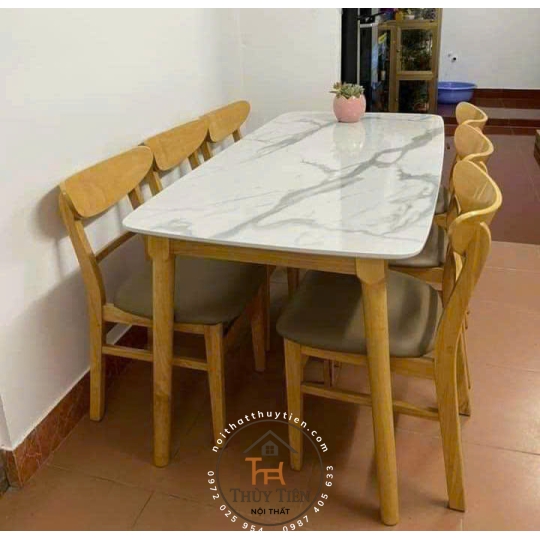 Bộ bàn ăn mango 4 ghế 6 ghế gỗ cao su tự nhiên giá rẻ