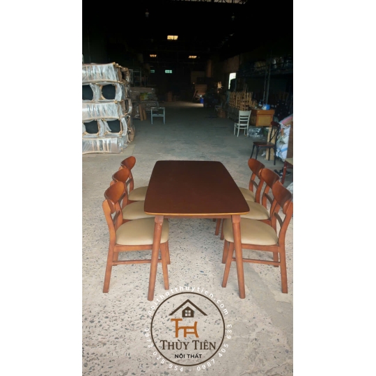 Bộ bàn ăn mango 4 ghế 6 ghế gỗ cao su tự nhiên giá rẻ
