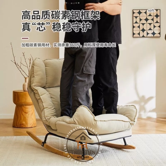 Ghế bập bênh có thể tháo rời và giặt được, ghế tựa lưng có thể điều chỉnh, ghế bập bênh đơn cho thư giãn