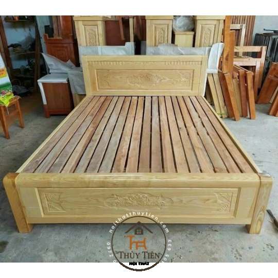 Giường ngủ gỗ sồi Pháp Tự Nhiên Sơn Đẹp