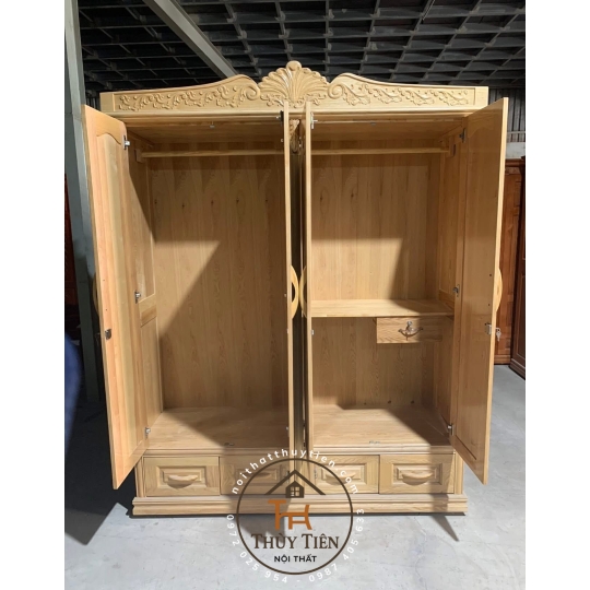 Tủ quần áo gỗ sồi tự nhiên đủ kích thước- TQAGSTN 001