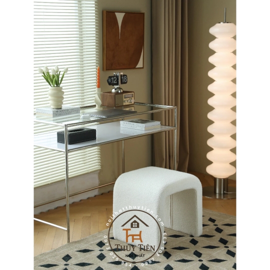 Ghế đôn ngồi bàn trang điểm đệm êm ái decor phòng ngủ thiết kế mới lạ sang trọng