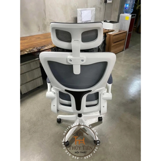 Ghế Công Thái Học 418 – Tựa Đầu, 2 Lưng Đệm Lưới Đỡ Cột Sống, Tay Ghế Điều Chỉnh 