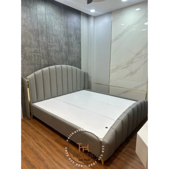 Giường bọc nỉ nhung cao cấp 
