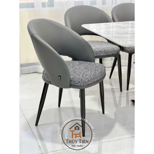 Ghế Ăn Nhập Khẩu Cao Cấp 𝐒𝐔𝐑𝐈 Bọc Da PU Chống Mèo Cào Cao Cấp Hiện Đại, Chân Sắt Sơn Tĩnh Điện